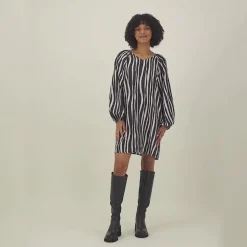 Metsola Kaikki Aikuisten Vaatteet|Mekot>ALLEY VOLUME SLEEVE TUNIC DRESS -MEKKO | LICORICE