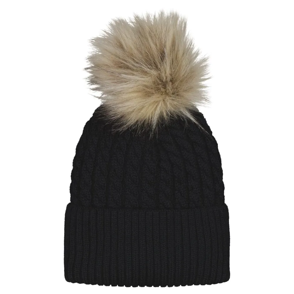 Metsola Päähineet Ja Huivit|Kaikki Aikuisten Asusteet>CABLE BEANIE -PALMIKKOPIPO, MERINOVILLA | BLACK