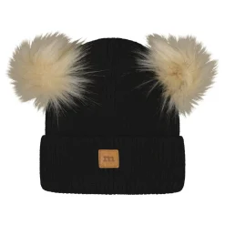 Metsola Päähineet Ja Huivit|Merinovillapipot>DOUBLE POM POM -MERINOVILLAPIPO | BLACK