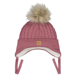 Metsola Päähineet Ja Huivit|Merinovillapipot>FUR POM CABLE BABY BEANIE -MERINOVILLAPIPO | WILD ROSE