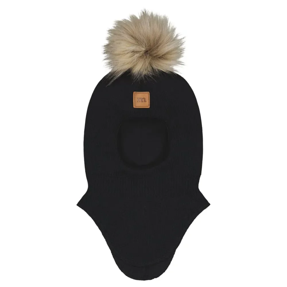 Metsola Päähineet Ja Huivit|Merinovillapipot>FUR POM POM -KYPÄRÄMYSSY, MERINOVILLA | BLACK