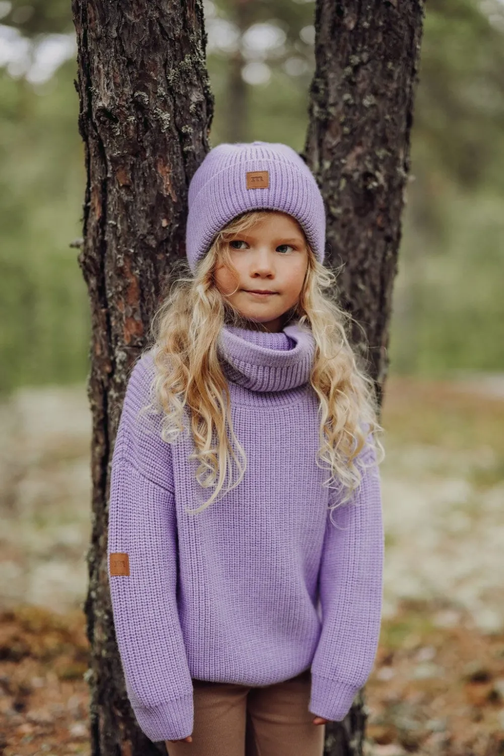 Metsola Paidat|Merinovillavaatteet>KNIT JUMPER -LASTEN MERINOVILLANEULE | ICY LILAC