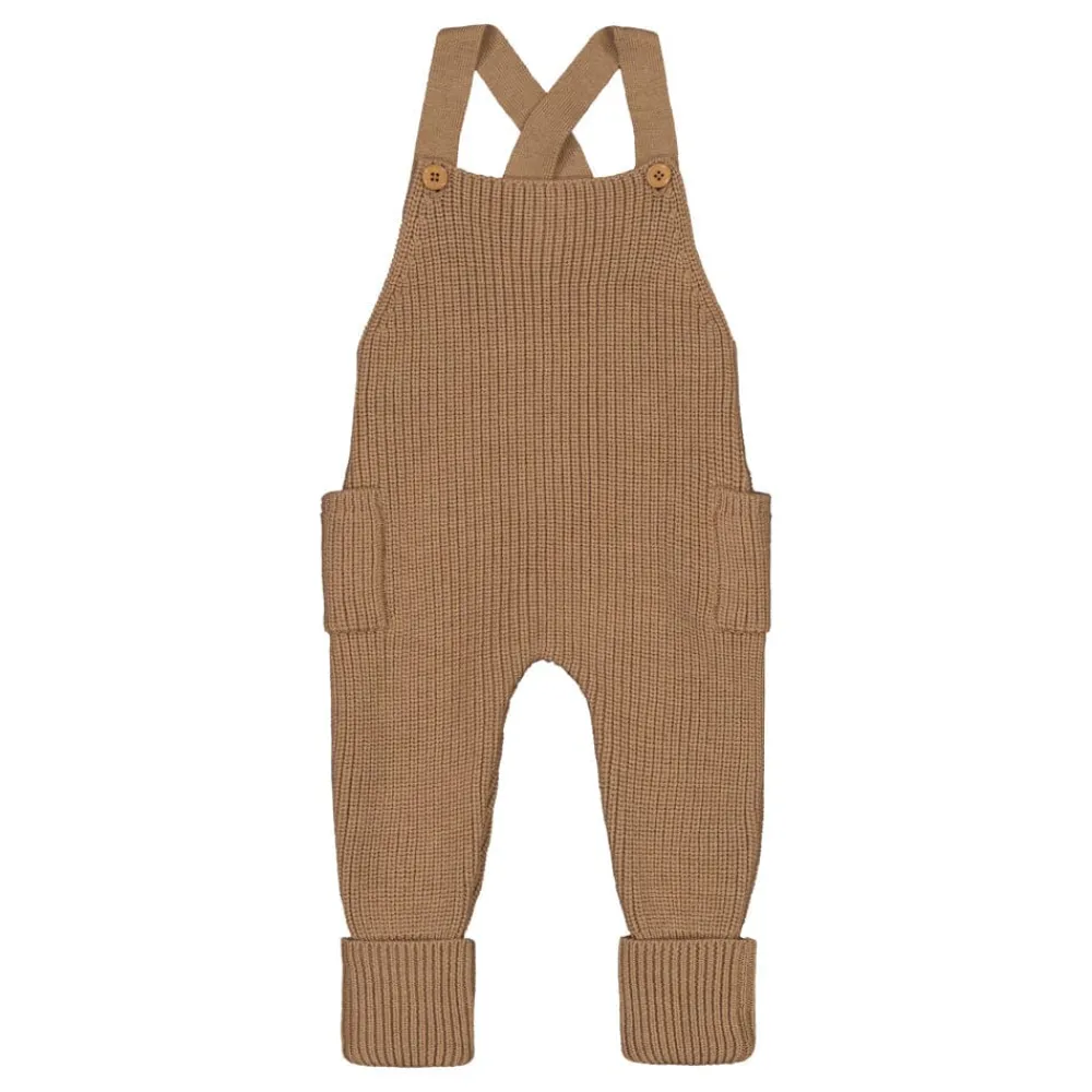 Metsola Merinovillavaatteet|Jumpsuitit>KNITTED DUNGAREES -LAPPUHAALARI, MERINOVILLA | PEANUT BUTTER