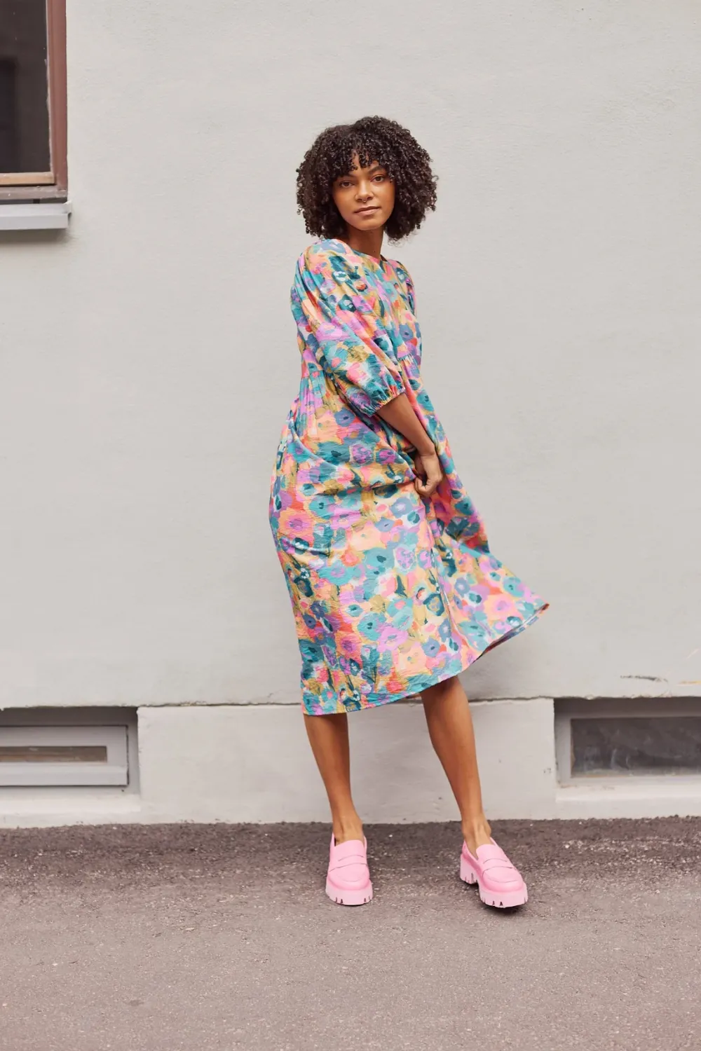 Metsola Kaikki Aikuisten Vaatteet|Samanlaiset Asut Lapsen Kanssa>MIRACLES VOLUME SLEEVE MIDI DRESS -MEKKO
