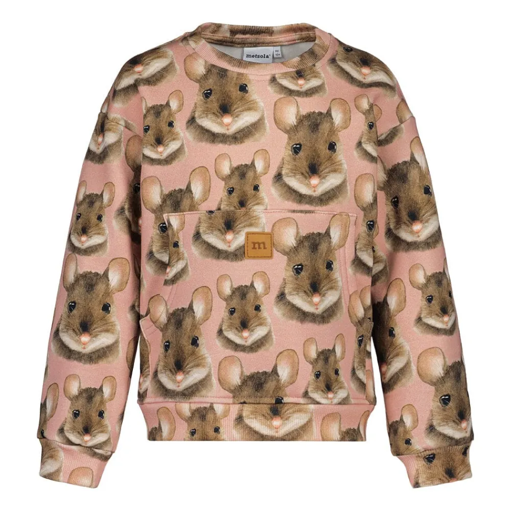 Metsola Paidat|Paidat>MOUSE POCKET SWEATER -COLLEGEPAITA | ROSE