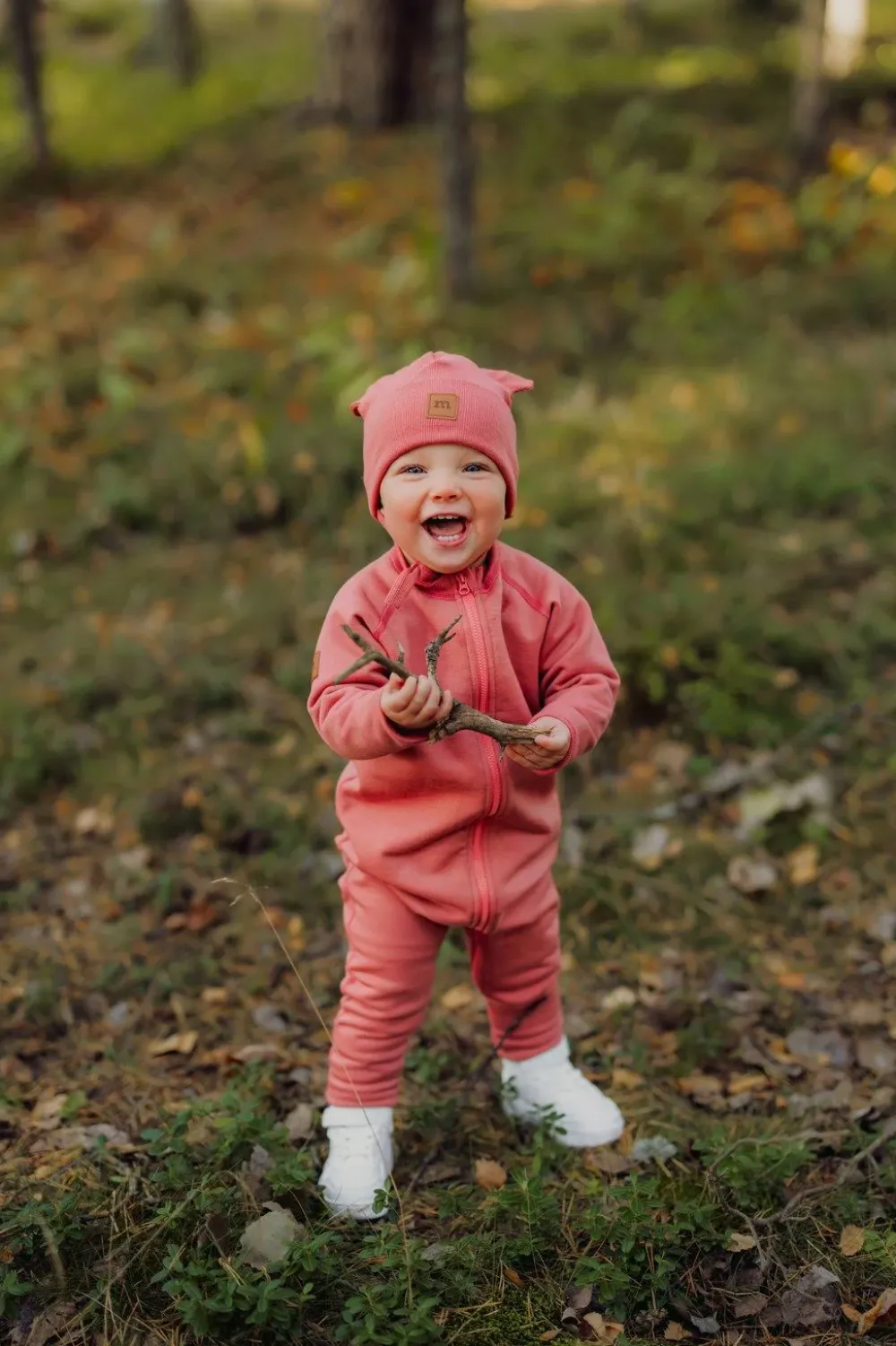 Metsola Päähineet Ja Huivit|Merinovillapipot>RIB BEAR BABY BEANIE -MERINOVILLAPIPO | RASPBERRY