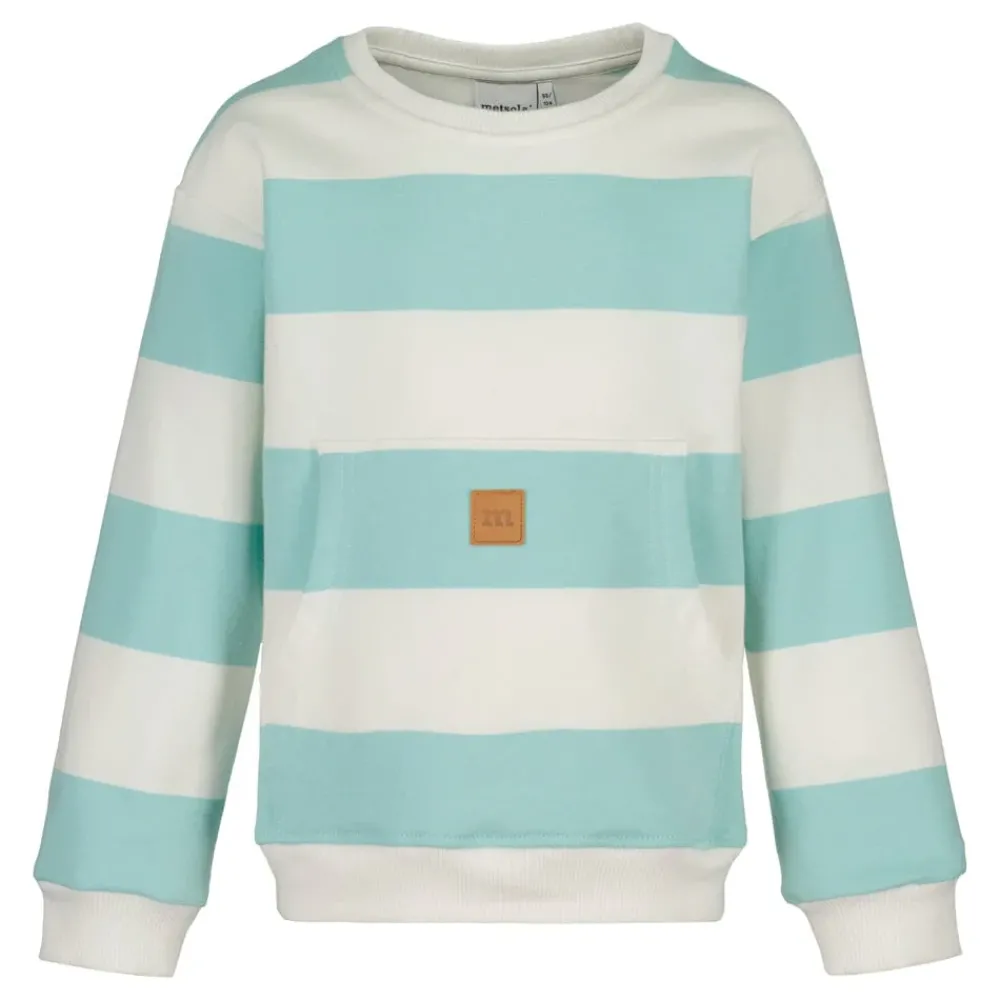 Metsola Paidat|Paidat>STRIPED POCKET SWEATER -COLLEGEPAITA | OCEAN/VANILLA