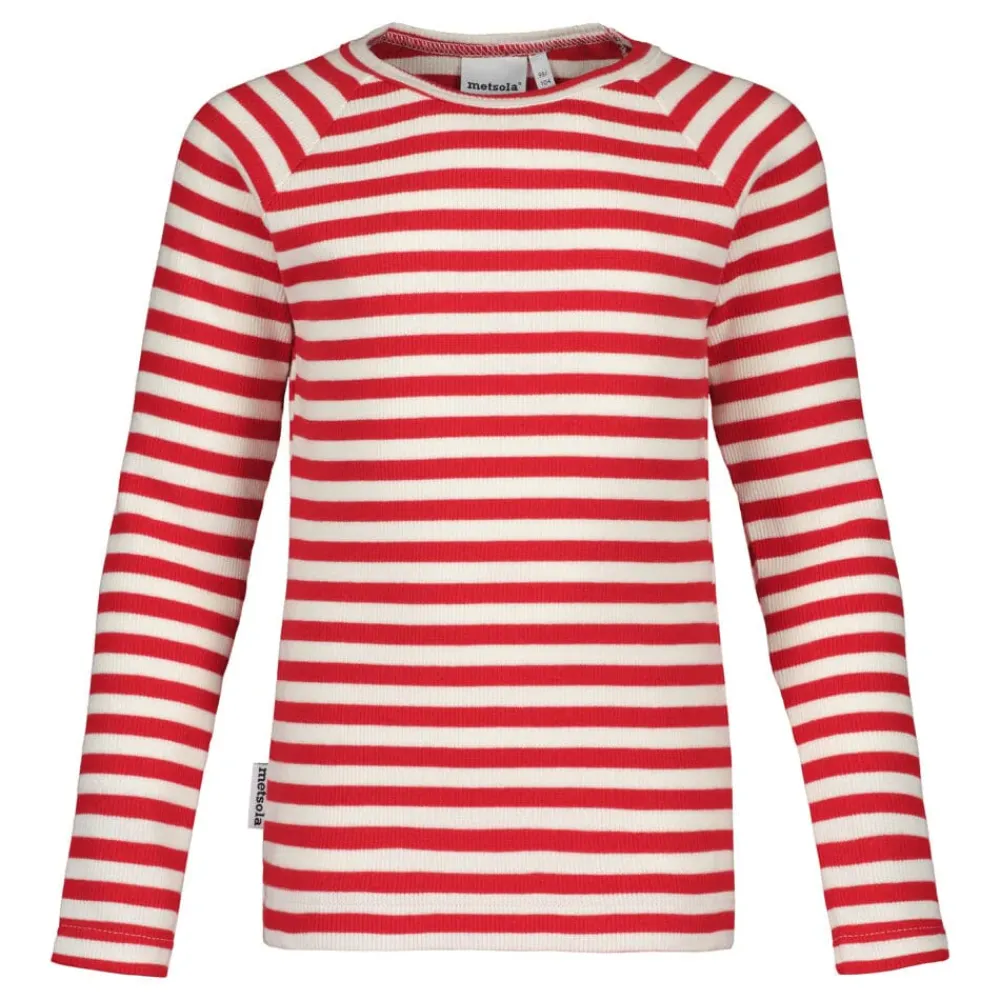 Metsola Paidat|Paidat>STRIPED RIB -PAITA | POPPY/CREAMY